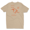 Tan t-shirt with Eem restaurant logo and lion design on the back